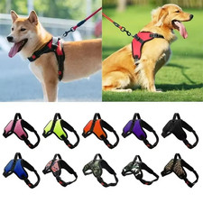 Dog Leash Adjustable Harness Small and Large Dog Harness Vest 150cm Strong Red