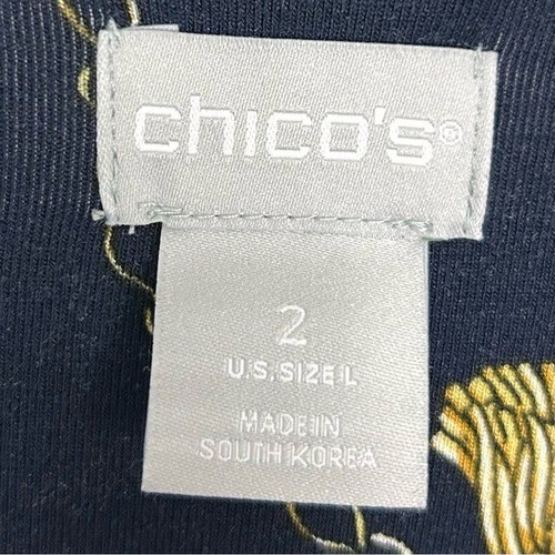 Chico’s Touch of Cool Gilded Bridle Wedge Tunic Top Women’s Size L Stretch Knit - Picture 5 of 8