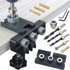 12/13Pcs 3 in 1 Dowel Jig Drill Kit Self Centering Doweling Jig 8/10/15mm
