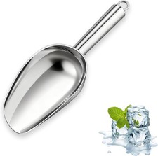 Ice Scoop for Freezer, Metal Small Scooper Machine, Silver 