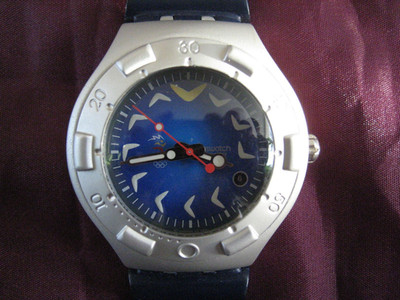 Herrenarmbanduhr, Swatch, Sidney 2000, analoges Ziffernblatt ,Irony