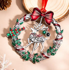 Reindeer Christmas Ornament | Joy to the World Wreath Decoration | Festive Gift