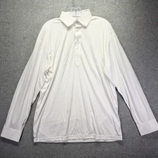 Collars & Co Dress Collar Polo Shirt Mens Large White Performance Stretch