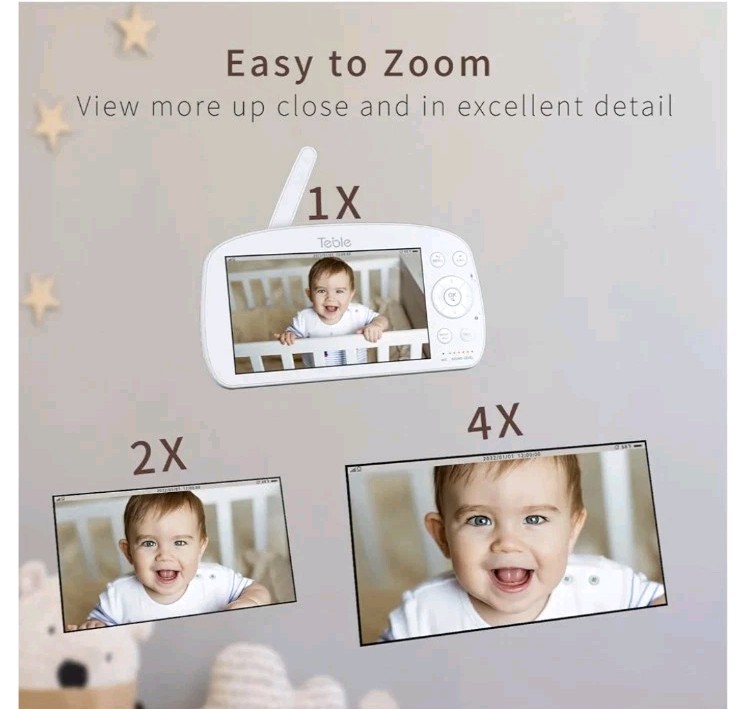 Babyphone mit Kamera, 5,5 Video Baby Monitor 720P HD Display, 5000mAh Teble