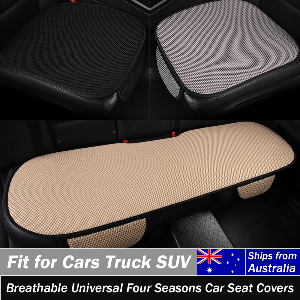 Breathable Universal Four Seasons Car Seat Covers Front / Rear Cushion For Tesla