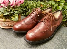 WALTER GENUIN 🇮🇹 Budapester Golfschuhe Softspikes Gr.44 Leder braun NP: 259€