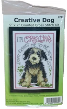 Creative Dog … Not Tidy ~ Design Works Counted Cross Stitch Kit ~ 5” X 7” #9782