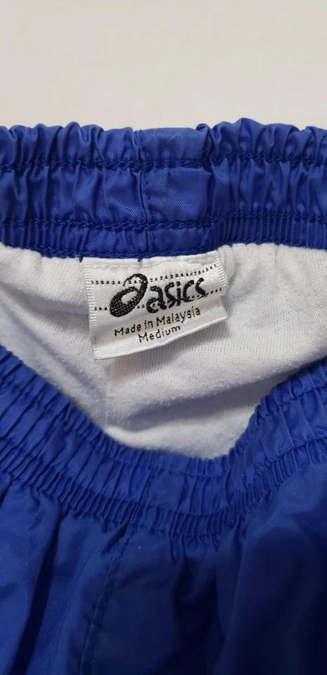 Vintagr ASICS Track Pants Men's Medium  Blue Mesh Lined Sweats Windbreaker  - Image 4 of 4