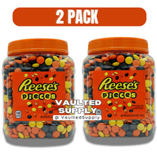 Reese’s Pieces Peanut Butter Candy 62 oz Jar (2 Pack) Bulk Party Candy Exp 12/26