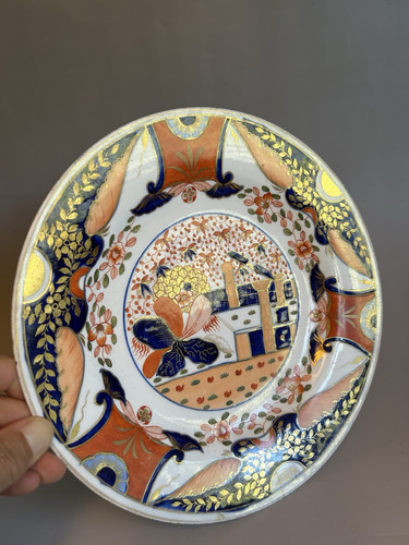 Antique English Porcelain Imari Style Hand Painted 9” Plate Early 19th C - Picture 9 of 19