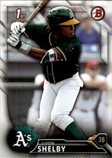 2016 Bowman Draft #BD-21 JaVon Shelby Oakland Athletics