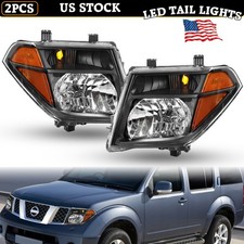 Pair Headlights Halogen For 2005-2008 Nissan Frontier 05-07 Pathfinder Headlamps