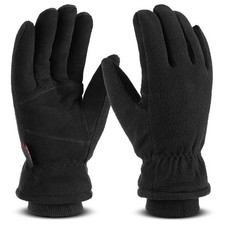 Winter Gloves -30 F Cold Proof Deerskin Suede Leather Insulated Size L