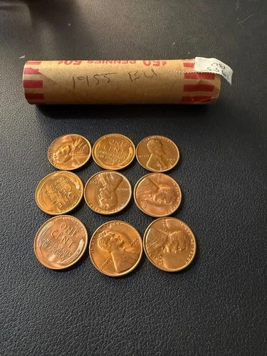 1955 Wheat Cent Roll BU FULL ROLL