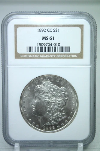 1892-CC Morgan Silver Dollar $1 NGC MS61 #4010