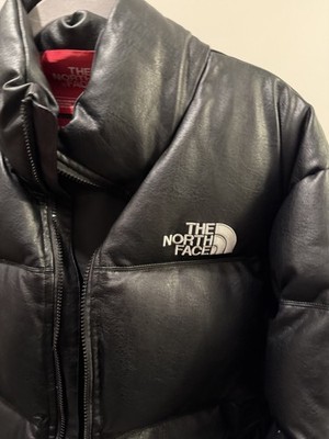 Supreme x The North Face Leather Nuptse Jacket in Black | eBay