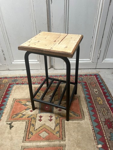 Vintage Metal Base School Laboratory Stool - Picture 2 of 7