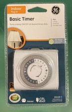 3 GE Indoor plug-in Basic Timer 24-Hour Programmable 30 min Intervals Polarized