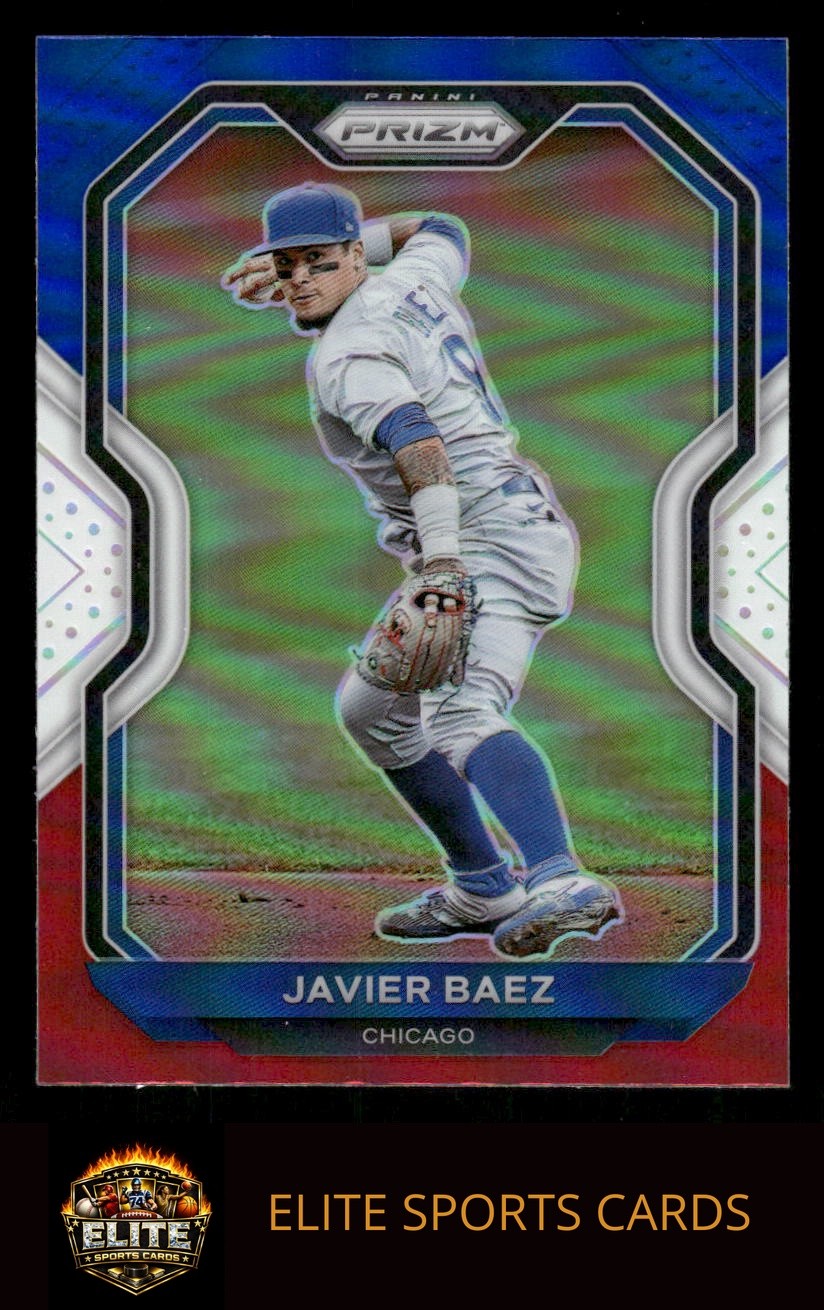 2021 Panini Prizm #107 Javier Baez Red/White/Blue Prizm