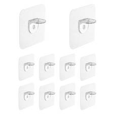 10 Pcs Plastic Shelf Support Peg, Self Adhesive Bracket, Clear Partition Pin