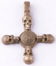 ORIGINAL WW 2 GERMAN KRIEGSMARINE U-96 SKULL PENDANT MEMENTO MORI / DRGM MARKED