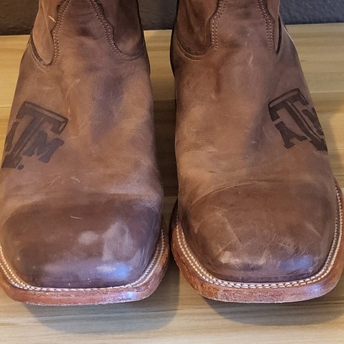 Botas de Vaquero Nocona Texas A&M Cuero Marrón Para Hombre Talla 13 D Puntera Cuadrada - Imagen 6 de 20