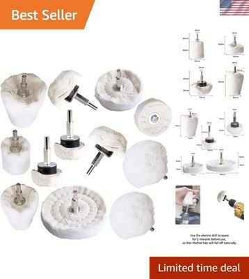 Versatile 12 Pack Buffing Kit for Electric Drills - Restore Metal & Glass Shine