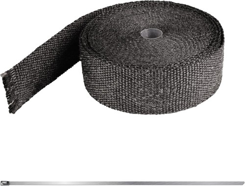 Arespark Avvolgitore per Testa di Scarico, 2in x 16.5ft Nastro Scudo Termico Nero con Stainl... - Foto 8 di 8