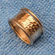 Silver Ring Mexico 925 Sterling Hammered Wide...