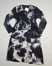 Fraiche By J Womens Black Tie Dye Faux Wrap Maxi Dress Size Small NWT