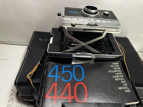 Polaroid 450 Land Camera With Case And Accessories Untested Vintage - Picture 8 of 16
