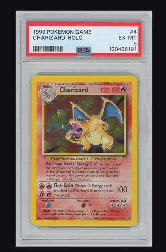 1999 Pokemon Base Set Charizard Rare Holo PSA 6 #4/102