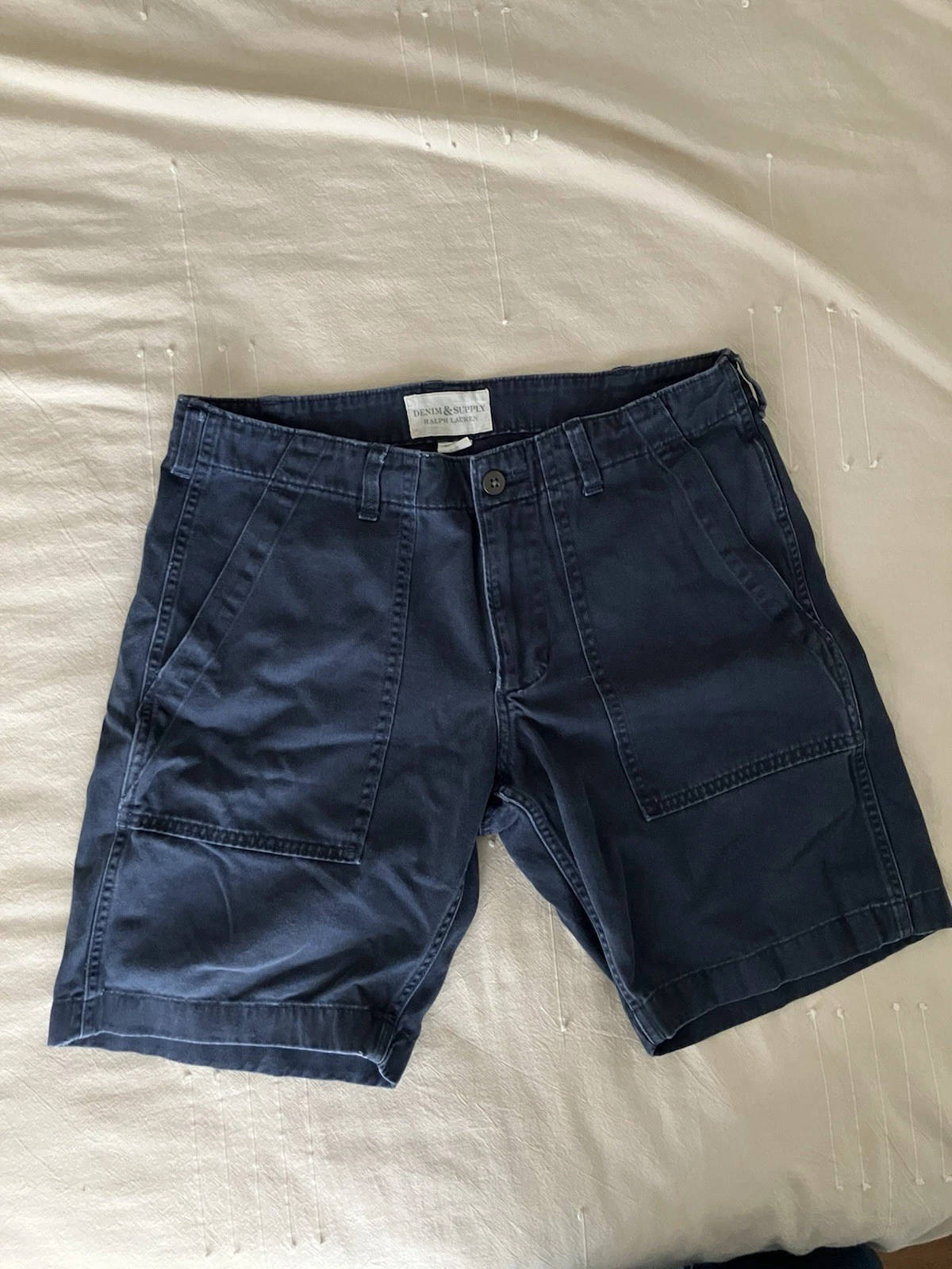 Vintage 90s Ralph Lauren Denim & Supply Military Shorts Made In India 100% Cott