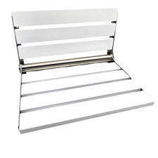 Wall Mount Shower Seat 18" Fold Down Bench Stainless Steel Teak Wood