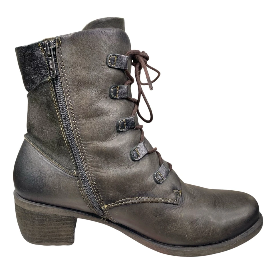 Pikolinos Women’s Le Mans Grey Distressed Moto Ankle Boot Size 38 US 7.5/8 - Image 4 of 4