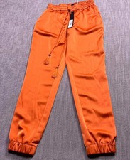Badgley Mischka Jogger Pants Womens XS Orange Tapered Leg Drawstring BSP3186A