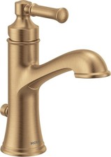 Moen 6803BZG Dartmoor 1-Handle Bathroom Sink Faucet Optional Plate -Bronzed Gold