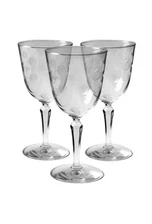 Carlton Dots Water Goblet By Libbey Glass Company Set Of 3 Retro Kitchenware 