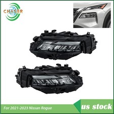 Headlights For 2021-2023 Nissan Rogue Replacement Black Housing LED LH+RH Side