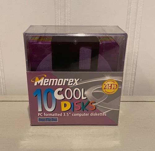 Lot de 10 disquettes d'ordinateur Memorex 2HD 3,5" disquettes cool - neuves scellées
