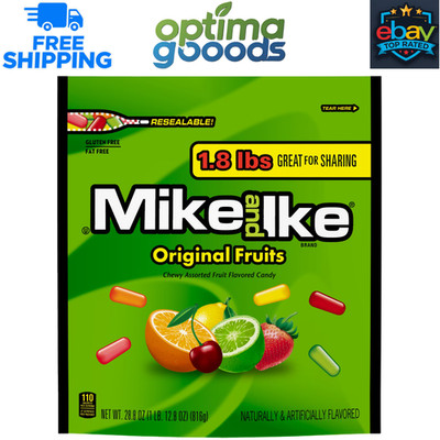 Mike and Ike Original Fruits Chewy Candy, 28.8 oz. Resealable Stand-Up Bag