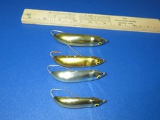 Lot of 4 Rapala Minnow Spoons RMS and Weedles Spoons Silver Gold