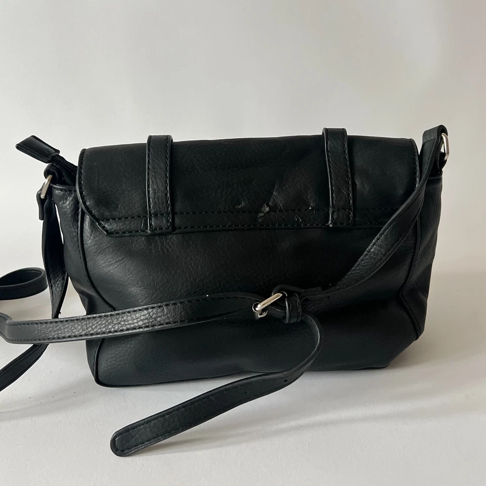 Bolso Bandolera Gian Marco Venturi GMV Negro Imitación Cuero Correa Ajustable Foto 2 de 4