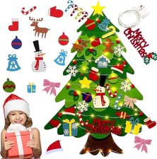 3FT Montessori Felt Christmas Tree for Toddlers, DIY Tree with 32 Ornaments