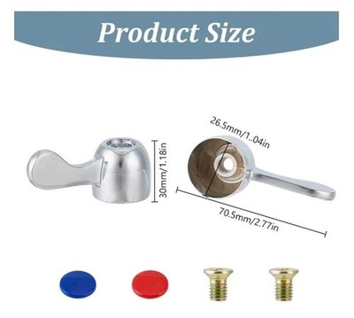 1 set hot cold Faucet Lever Handles Replacement, for small  Round Stem