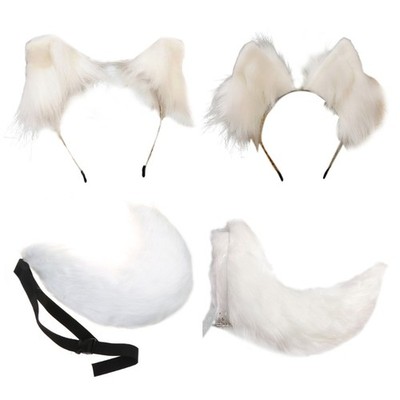 Girls Cat Ears Headbands Animal Beast Tail Hair Band Hair Hoop Headwear Gifts