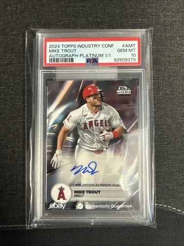 2024 Topps Industry Conference Mike Trout Platinum Auto 1/1 PSA 10 Autograph