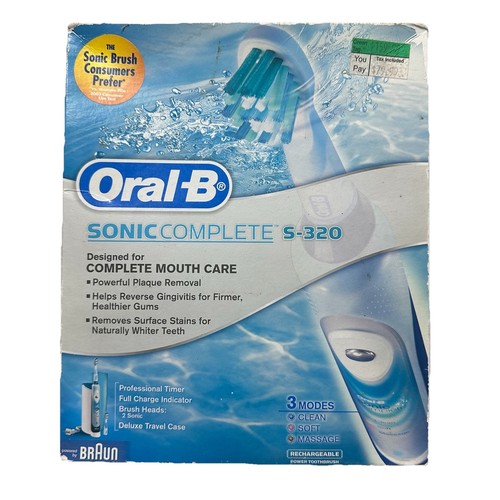 NEW Oral-B Sonic Complete S-320 Deluxe Toothbrush Braun Mouth Care Electric 2007