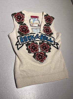 Joystick X Johnny Was Sweater Women s Large Saks Fifth Ave Cashmere Embroidered