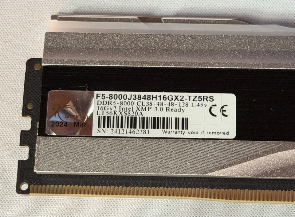 G.Skill Trident Z5 RGB F5-8000J3848H16GX2-TZ5RS 32 GB 2 x 16 GB DDR5 8000 MHz - Immagine 4 di 4